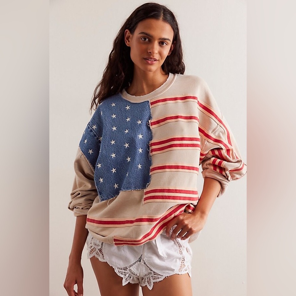 Tricia Fix American Flag Sweater NEW WITH TAGS!